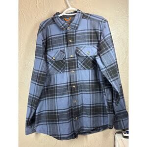 Timberland Pro Original Fit Shirt Men’s Black Blue Button Up Long Sleeve‎ Large